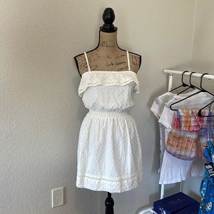 Cream colored Boho Express brand mini dress with removable straps
